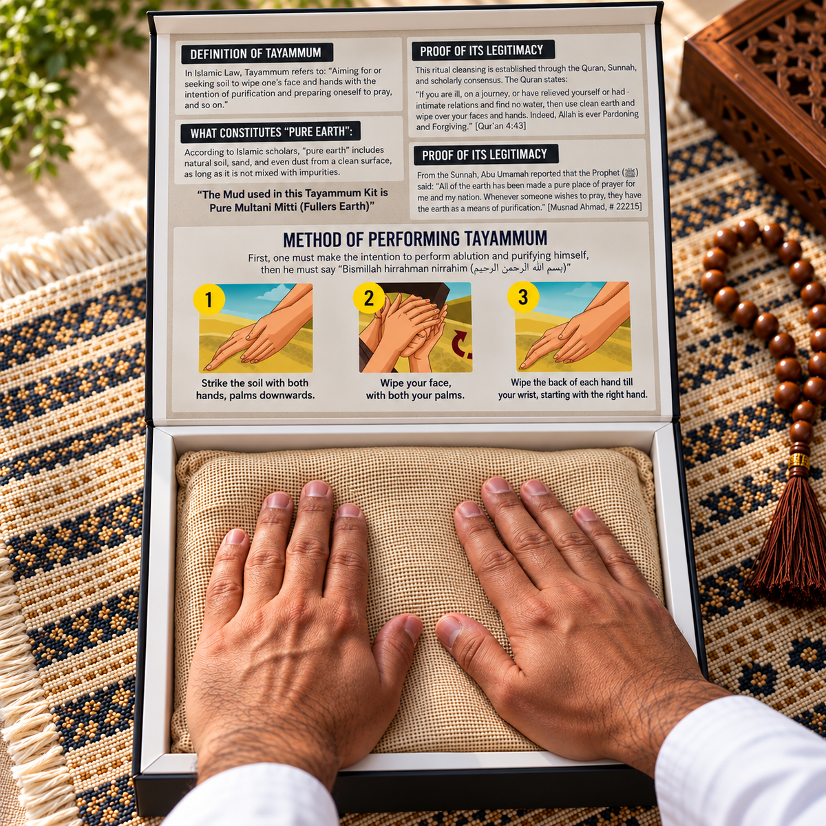 Tayammum Kit - Pure Multani Mitti (Fuller's Earth) | Premium Gift Box
